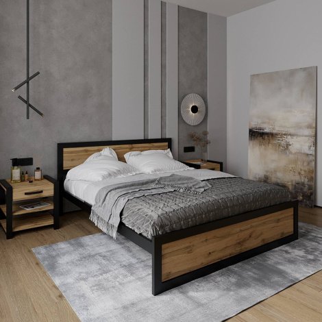 Кровать Loft + Тумба прикроватная Loft 2 шт.