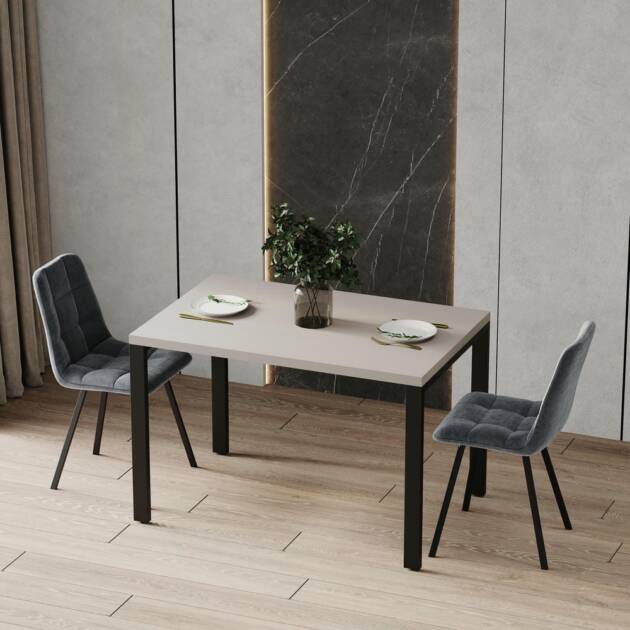 Кухонный обеденный стол на кухню Loft стиле "SIMPLE" 100х75х70 из ДСП,металлический современный столовый стол