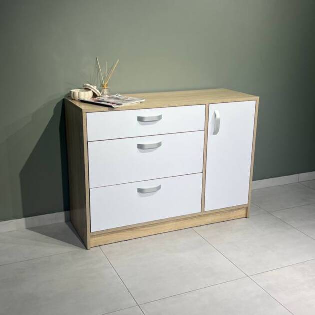 Комод для одежды с ящиками и полками "White Mix" 110х80х40 в современном стиле