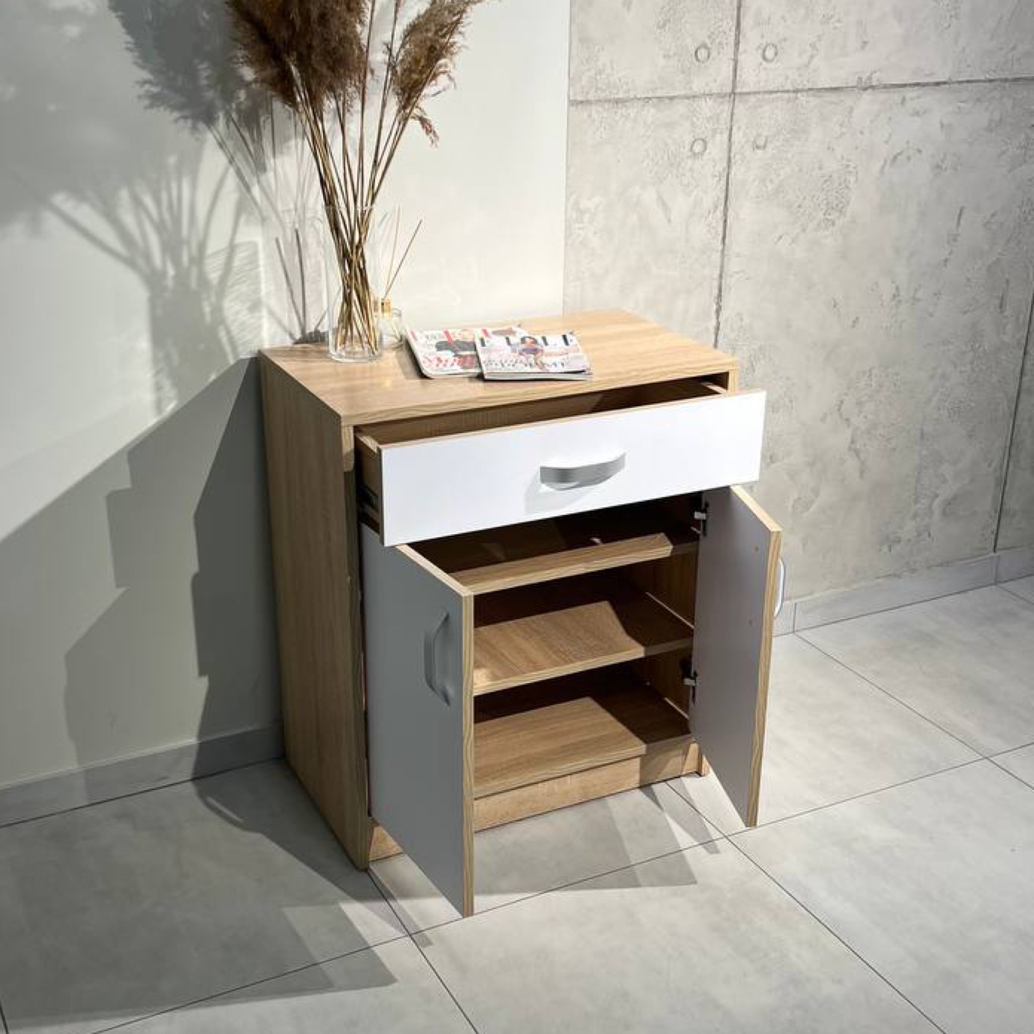 Комод для одягу з шухлядою і дверцятами "White Mix" 70х80х40 для спальні у сучасному стилі - Зображення 2