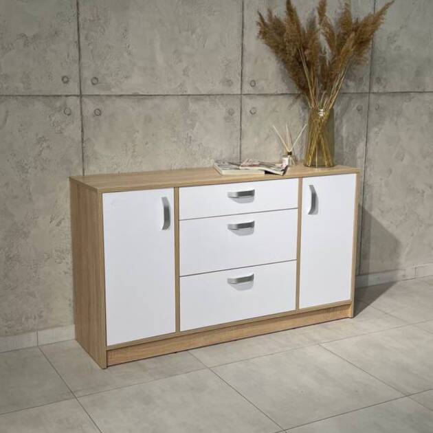 Комод для спальни с ящиками и дверцами White Mix 2д3ш 140х80х40 в современном стиле