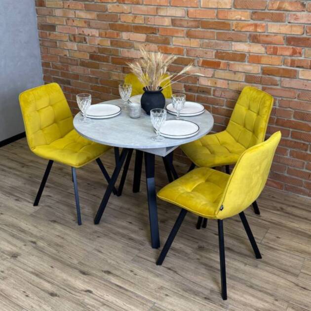 Круглый раздвижной стол LITE slide D1100 в стиле Loft, обеденный современный овальный стол трансформер