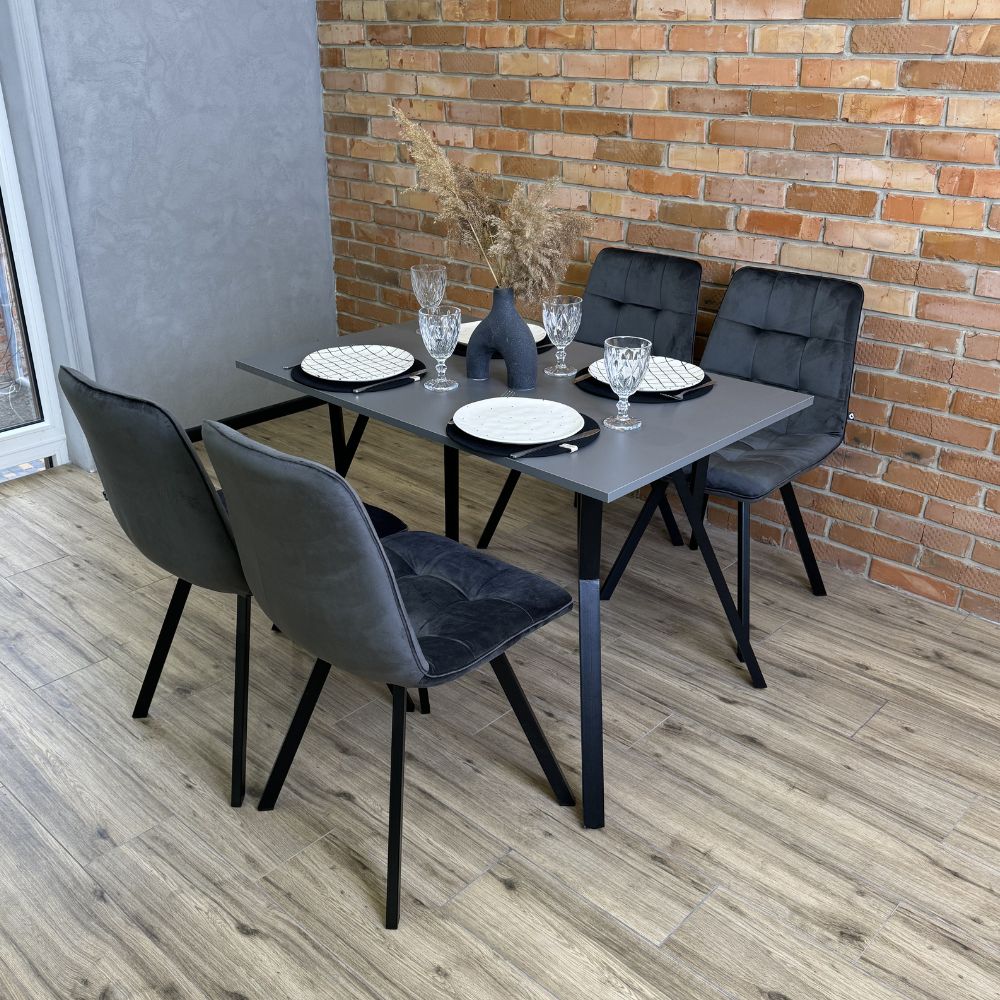 Кухонний стіл в Loft стилі "MAGNIT" 90х75х60 з ДСП, нерозкладний сучасний обідній стіл лофт на кухню