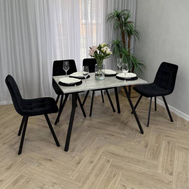 Кухонный стол в Loft стиле "MAGNIT" 100х75х65 из ДСП, металлический современный обеденный стол лофт на кухню