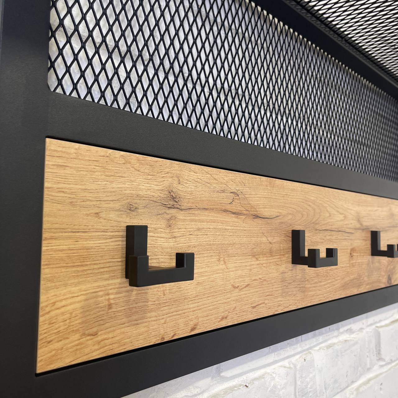 Вішалка настінна з гачками LOFT mini для одягу в передпокій - Зображення 4