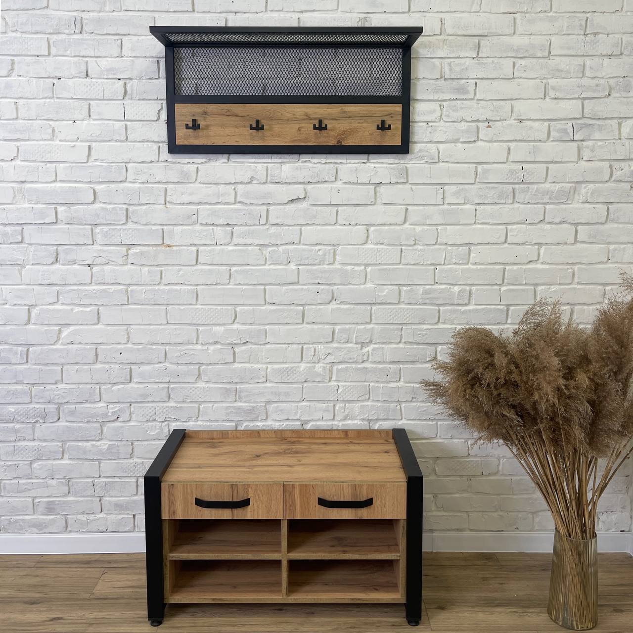 Вішалка настінна з гачками LOFT mini для одягу в передпокій - Зображення 5